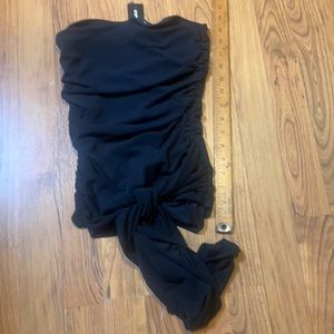 Express ruched side tie black tube top XS